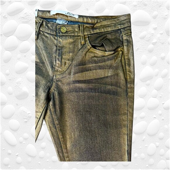 STUNNING JOE FRESH Black/Gold Coated Metallic Slim Jeans - Size 30" - Picture 6 of 10